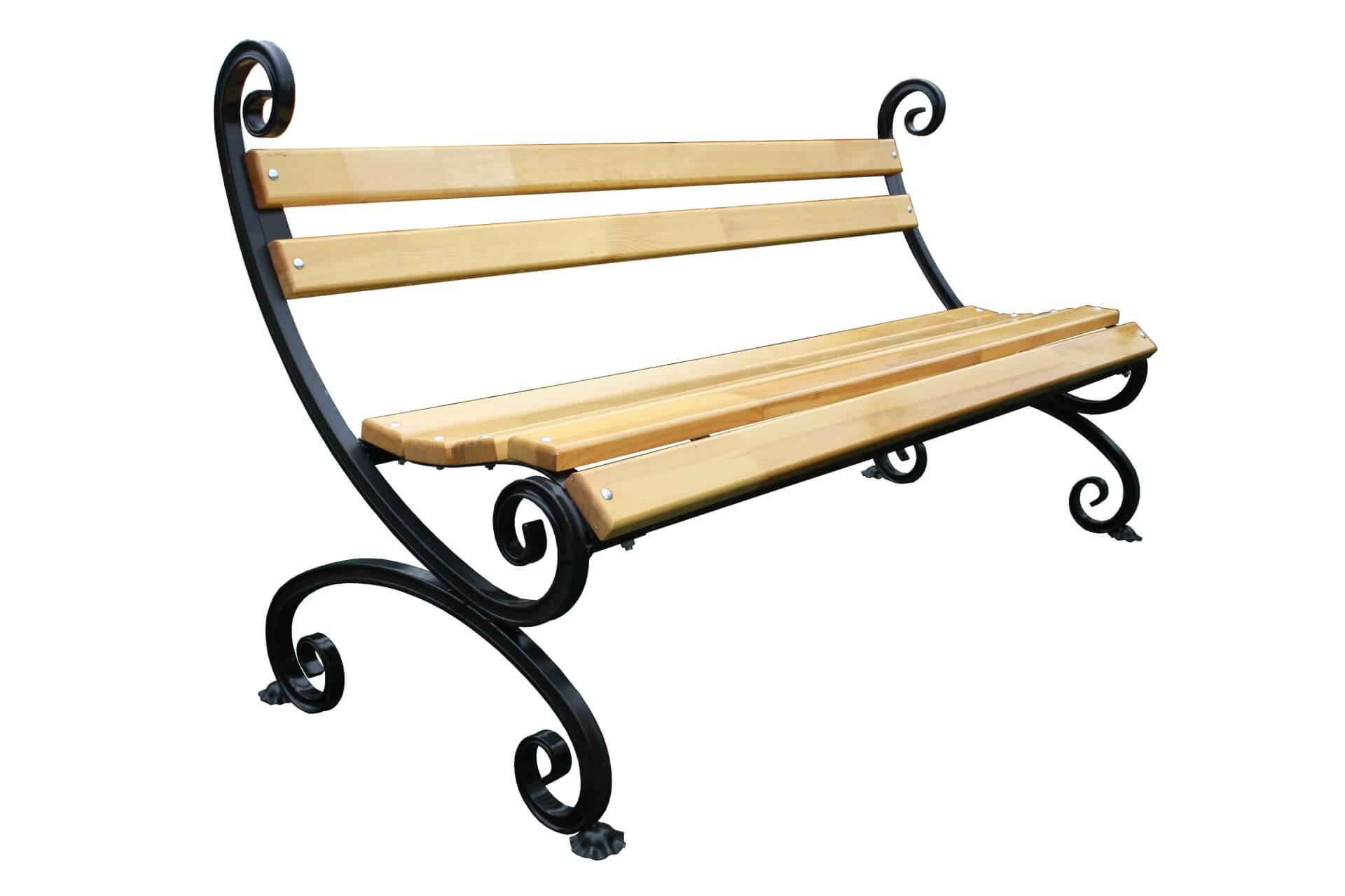 скамейка с металлическим каркасом